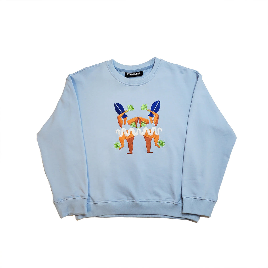 SHAKE YA BROCCOLI EMBROIDERED SWEATSHIRT (BLUE)