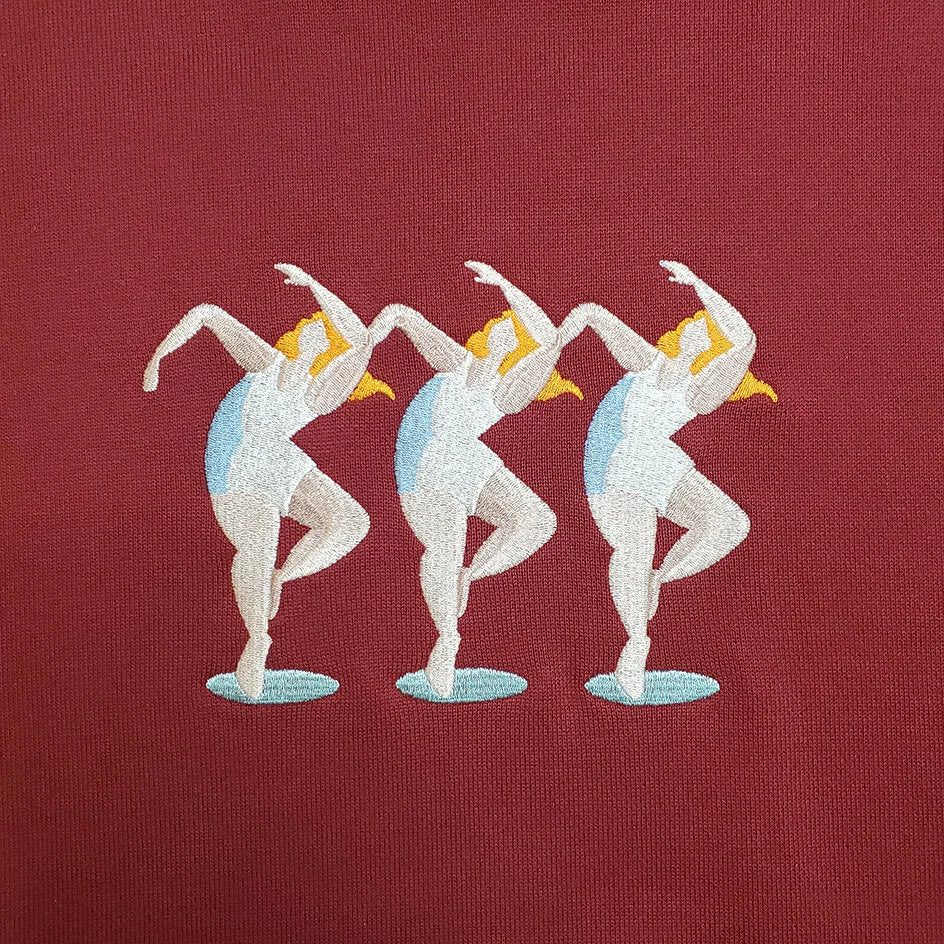 MOVE WITH THE BEATS EMBROIDERED SWEATSHIRT (BURGUNDY)