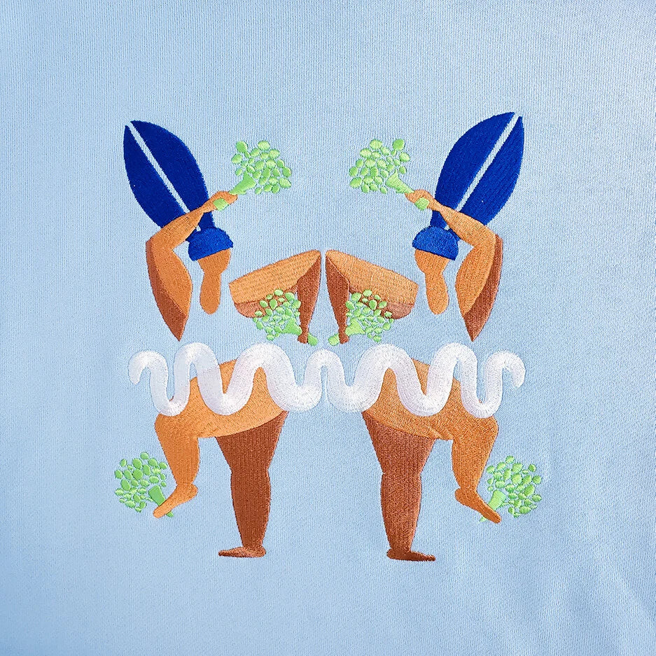 SHAKE YA BROCCOLI EMBROIDERED SWEATSHIRT (BLUE)