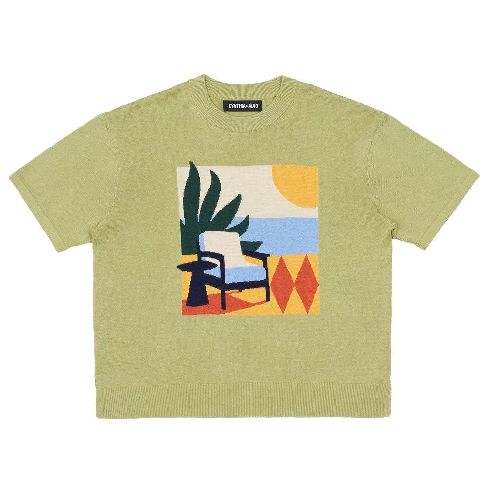 LAZY AFTERNOON SHORT SLEEVE KNIT TOP