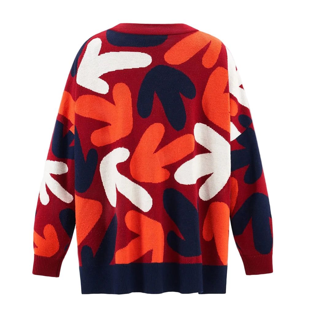 RED ARROW OVERSIZE KNIT CARDIGAN