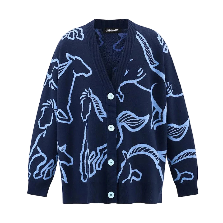 RUNNING HORSE OVERSIZE CARDIGAN