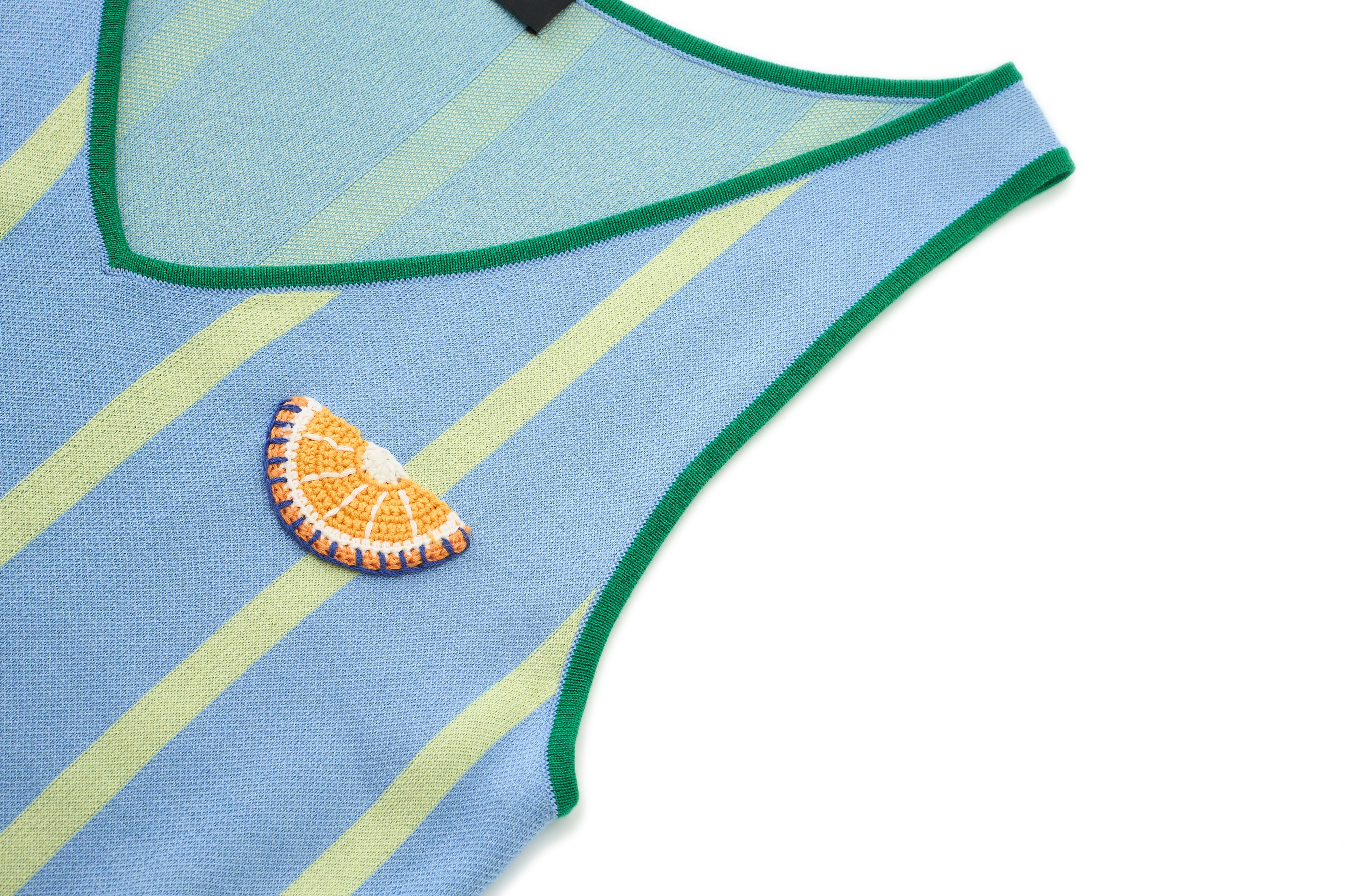 LEMON CROCHET STRIPY DRESS