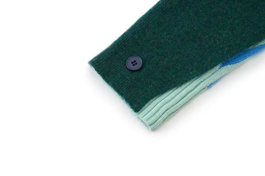 CAPE GREEN CASHMERE CARDIGAN