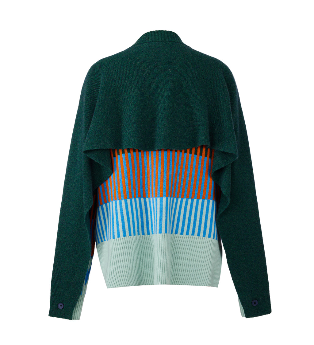 CAPE GREEN CASHMERE CARDIGAN