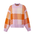 TARTAN PURPLE WIDE SWEATER