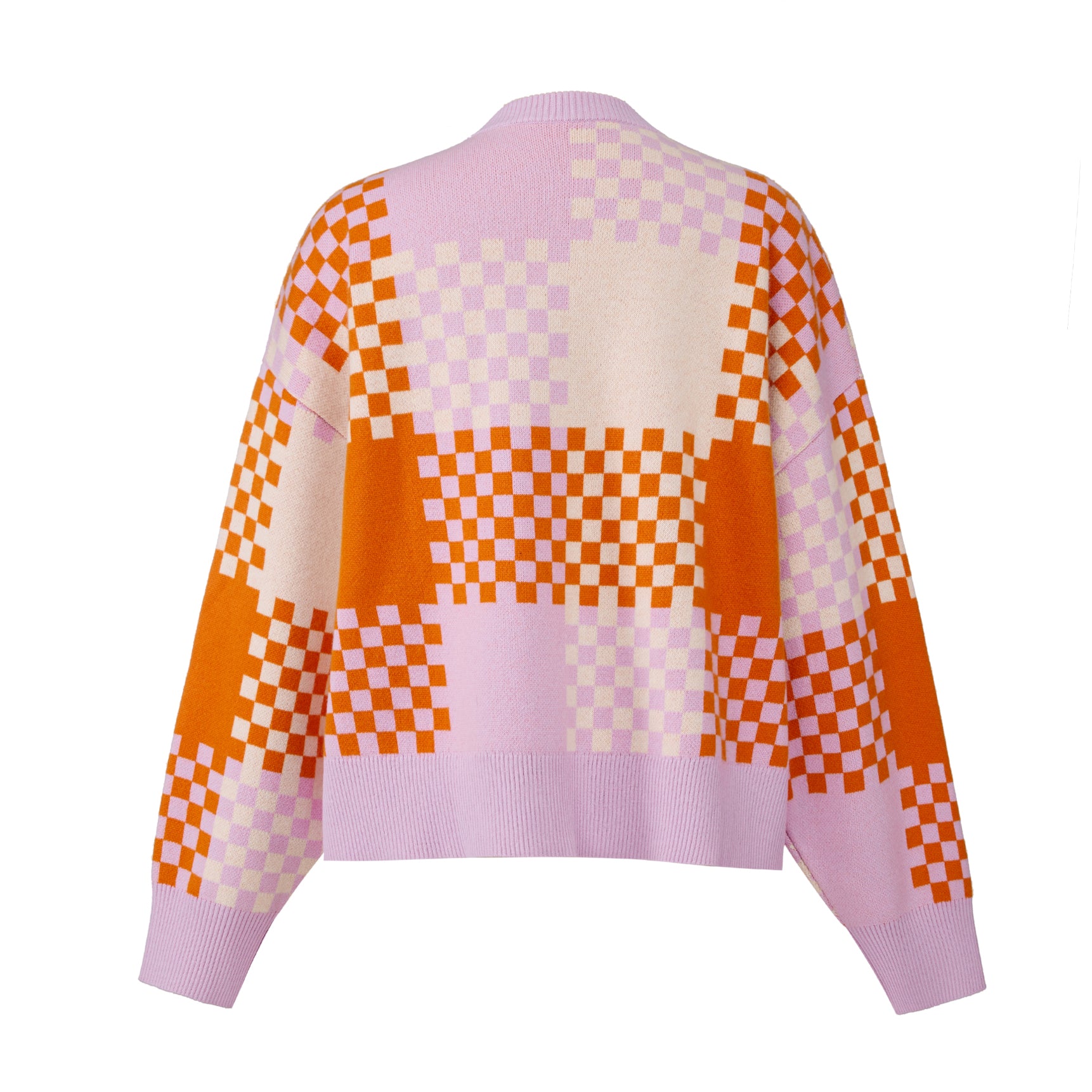 TARTAN PURPLE WIDE SWEATER