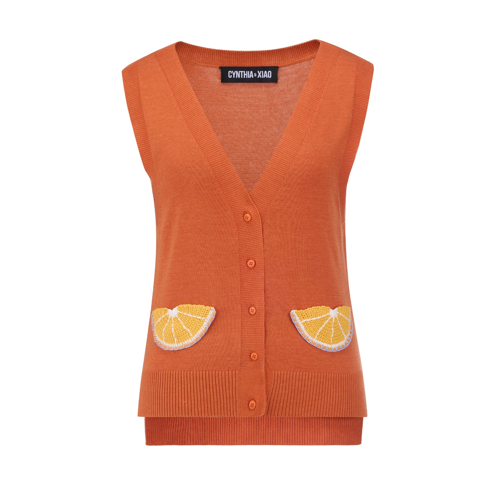 LEMON CROCHET ORANGE VEST