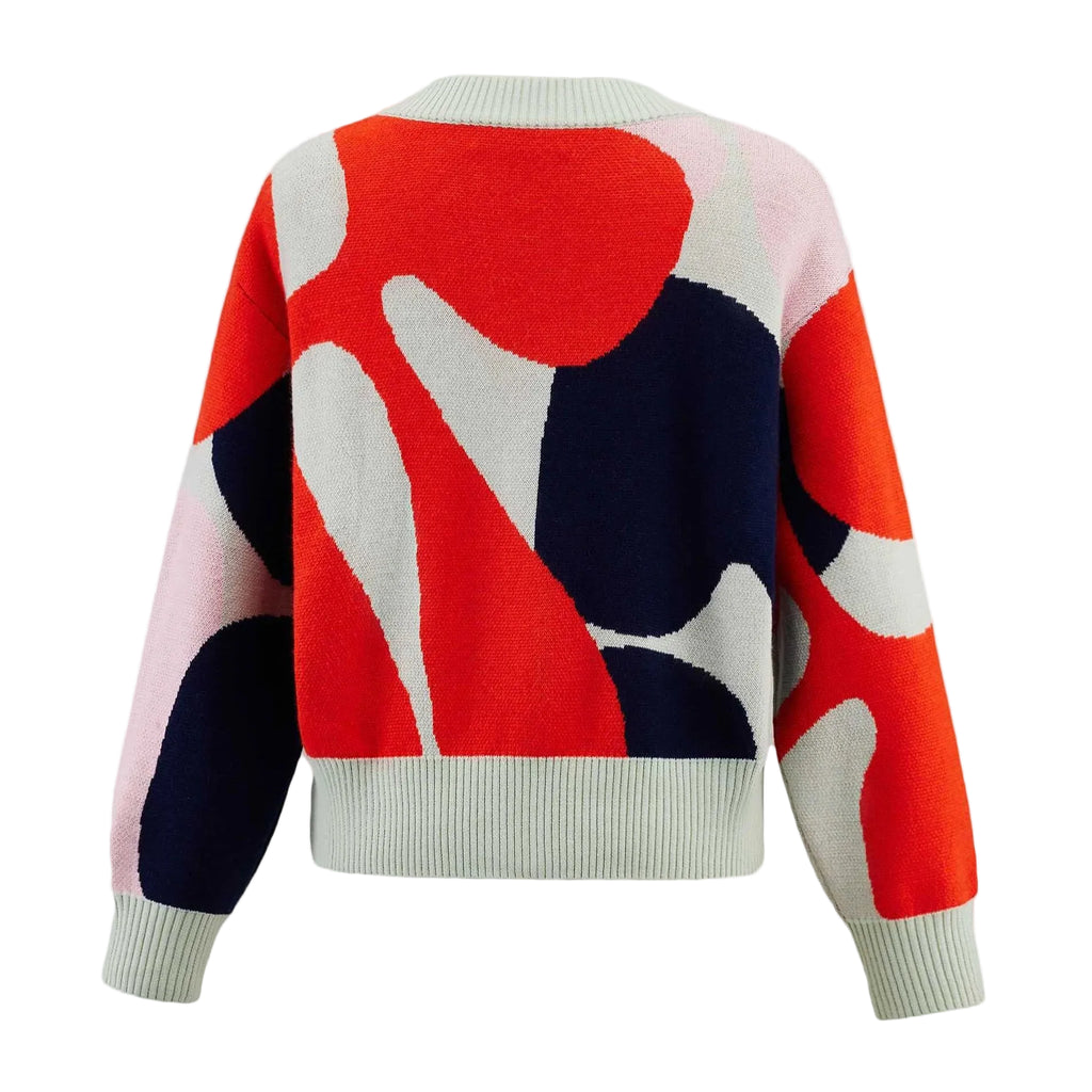 SWIRLY PATTERN CROP CARDIGAN