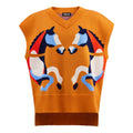 ORANGE DOUBLE HEART HORSE OVERSIZE VEST