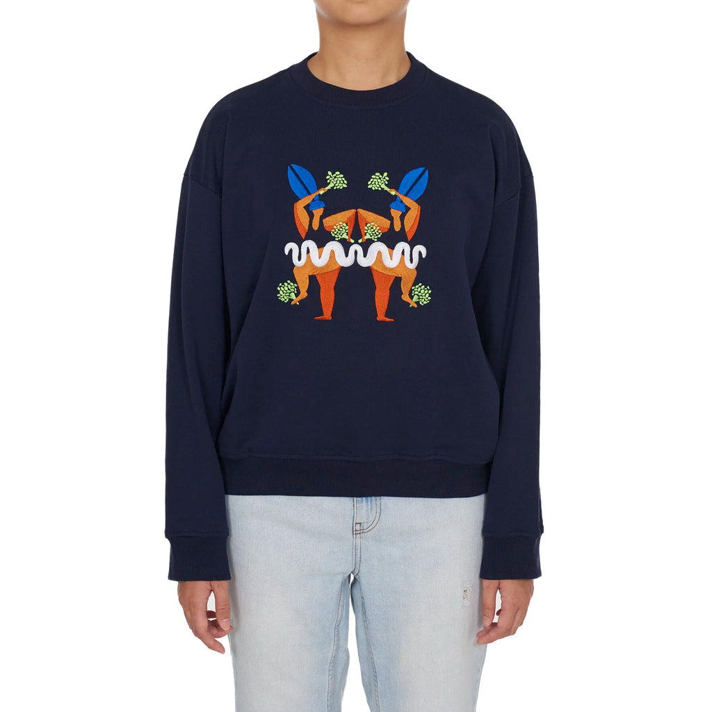 SHAKE YA BROCCOLI EMBROIDERED SWEATSHIRT (NAVY)