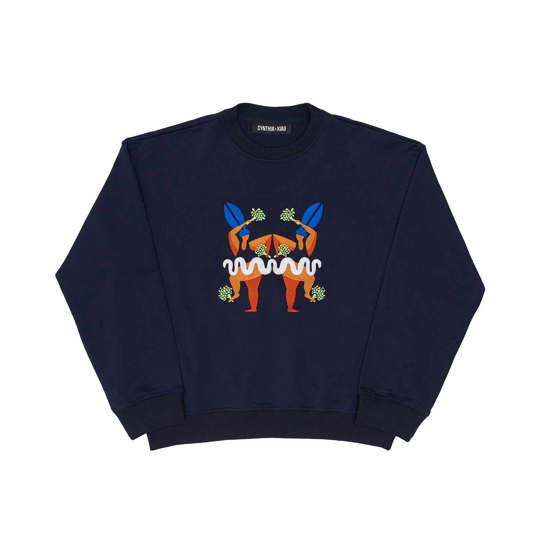 SHAKE YA BROCCOLI EMBROIDERED SWEATSHIRT (NAVY)