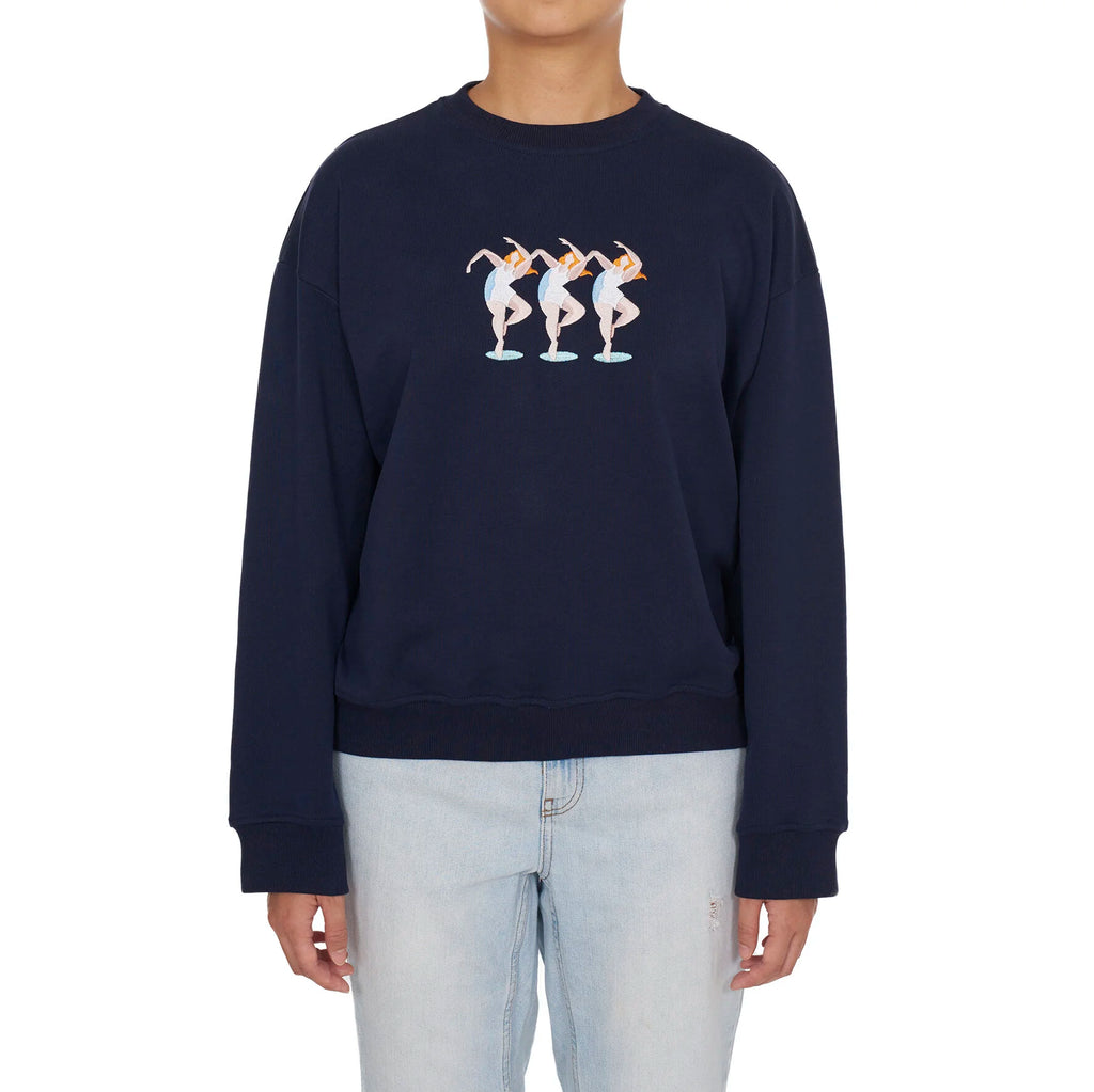 MOVE WITH THE BEATS EMBROIDERED SWEATSHIRT (NAVY)