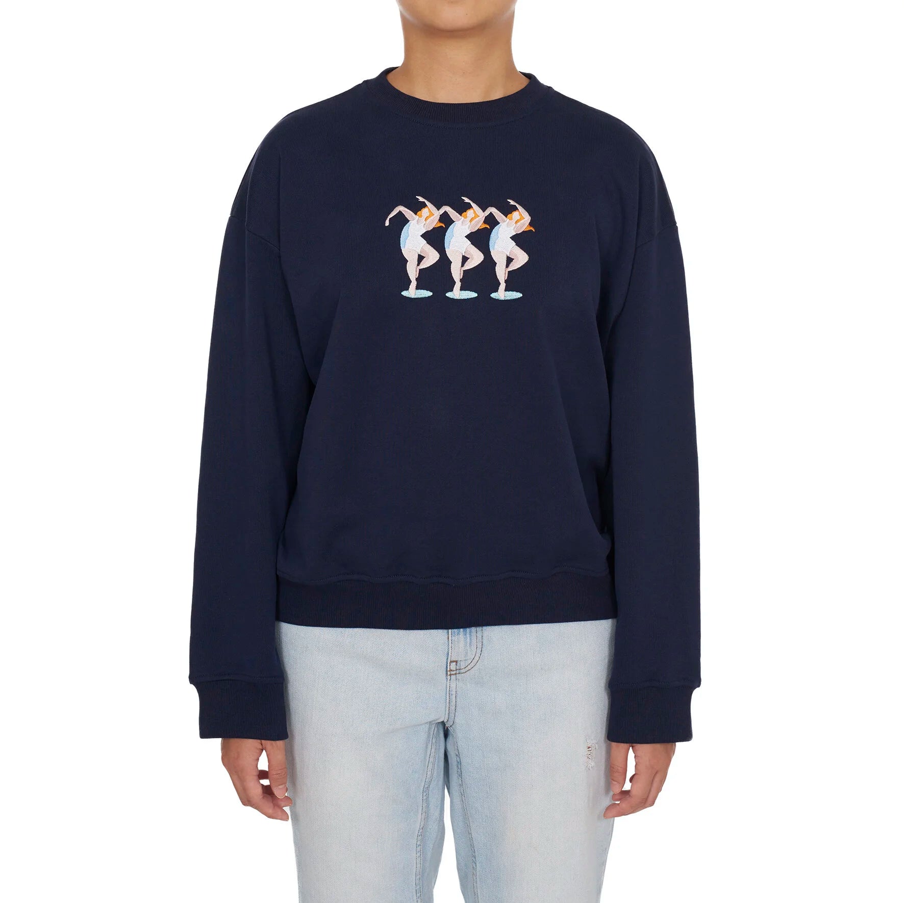 MOVE WITH THE BEATS EMBROIDERED SWEATSHIRT (NAVY)