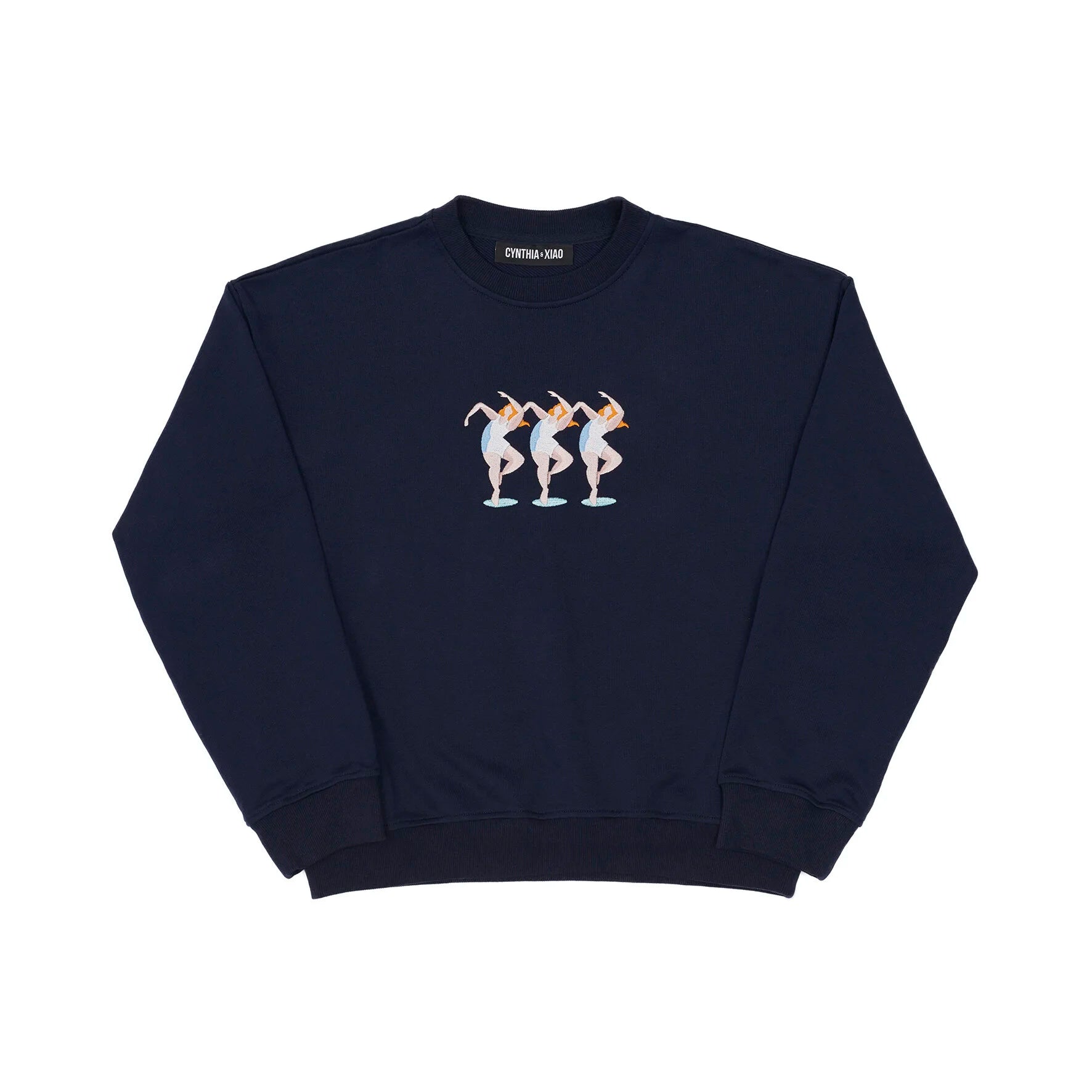 MOVE WITH THE BEATS EMBROIDERED SWEATSHIRT (NAVY)