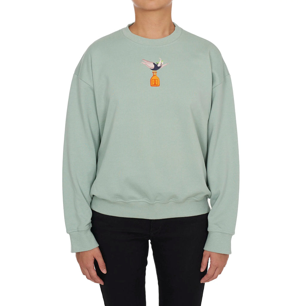 TEQUILA SUNRISE EMBROIDERED SWEATSHIRT (SAGE GREEN)