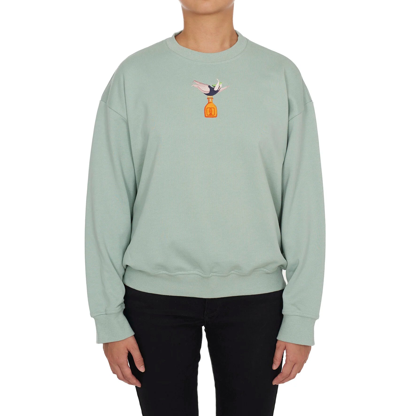 TEQUILA SUNRISE EMBROIDERED SWEATSHIRT (SAGE GREEN)