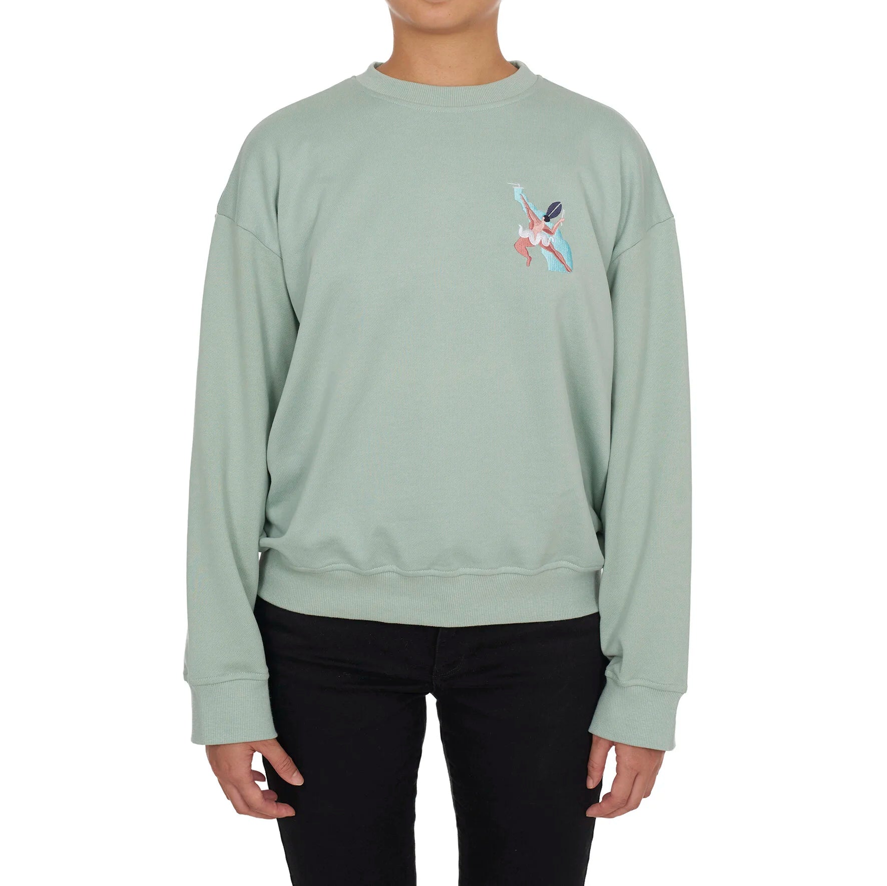 TOP HITS IN THE SHOWER EMBROIDERED SWEATSHIRT (SAGE GREEN)