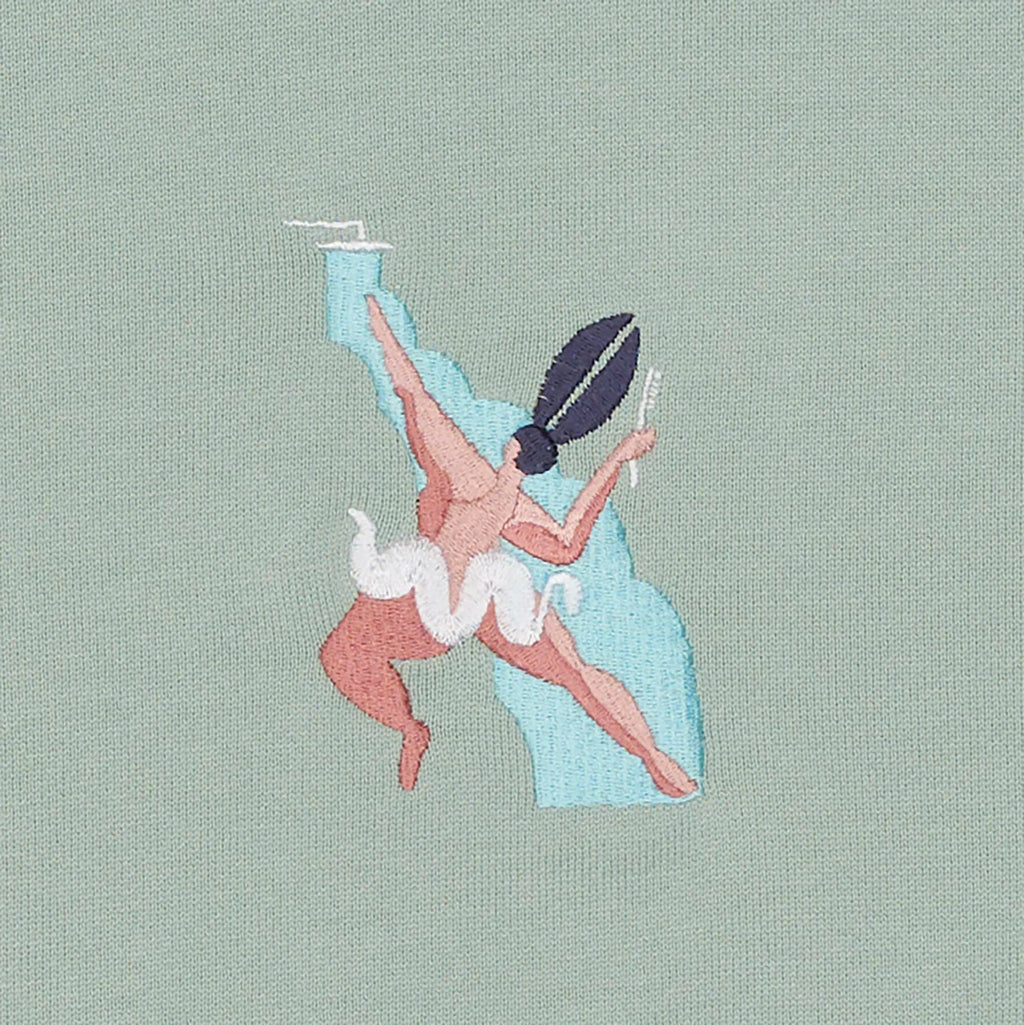 TOP HITS IN THE SHOWER EMBROIDERED SWEATSHIRT (SAGE GREEN)