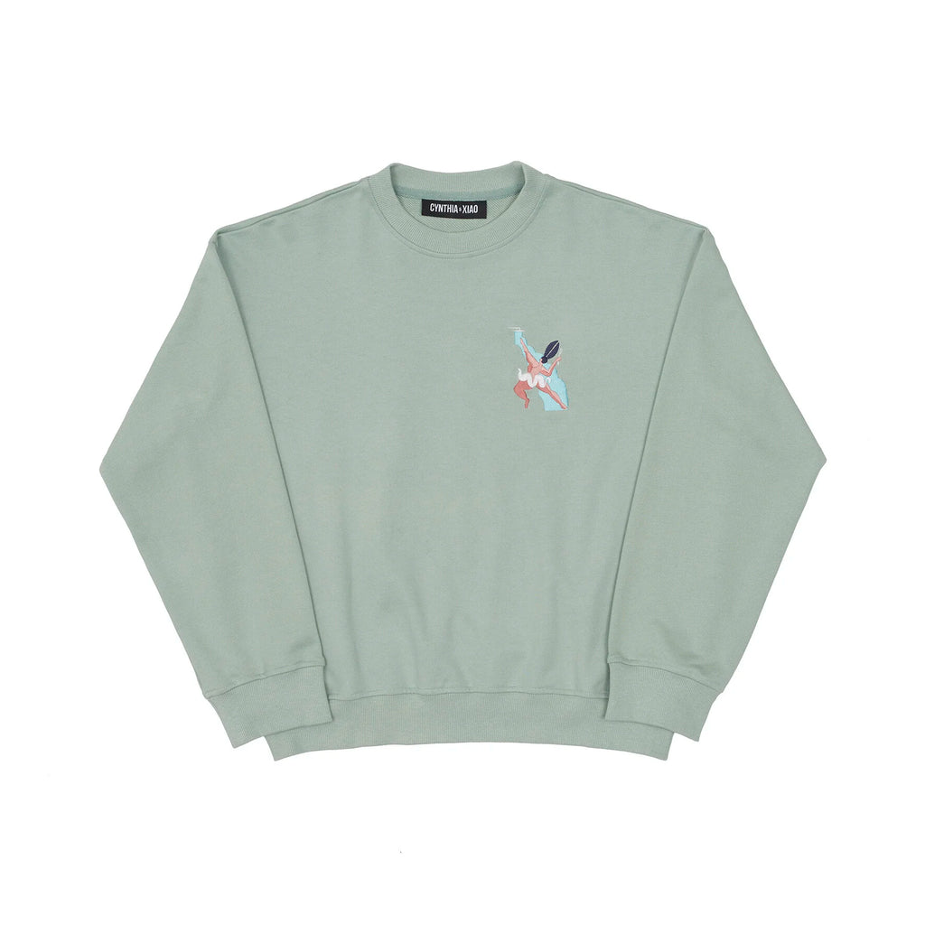 TOP HITS IN THE SHOWER EMBROIDERED SWEATSHIRT (SAGE GREEN)