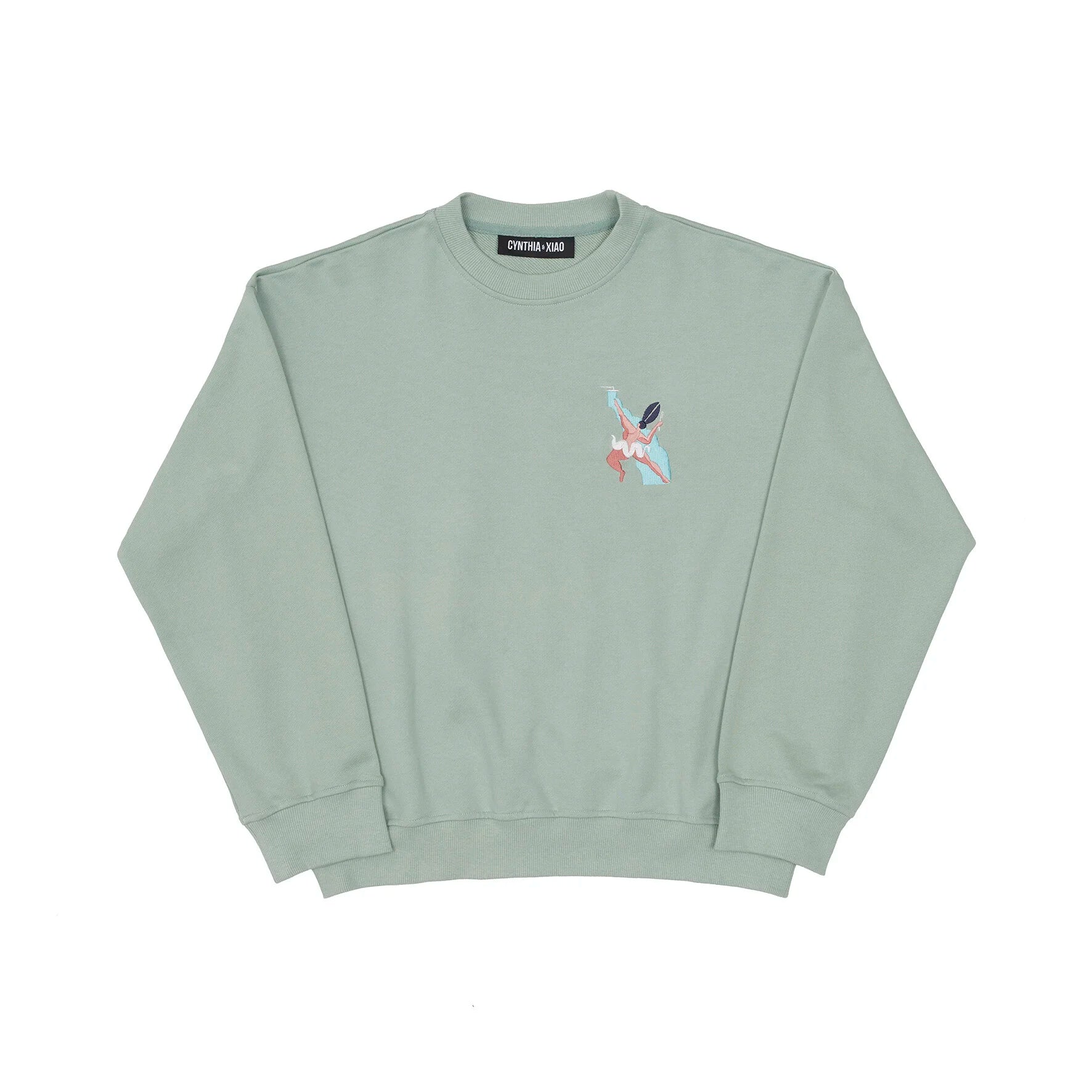 TOP HITS IN THE SHOWER EMBROIDERED SWEATSHIRT (SAGE GREEN)
