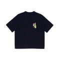 CHEERS & DANCE EMBROIDERED BREEZY KNIT TOP (NAVY)