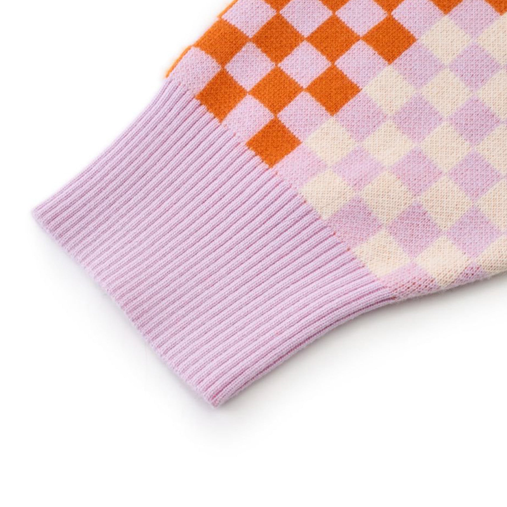 TARTAN PURPLE WIDE SWEATER