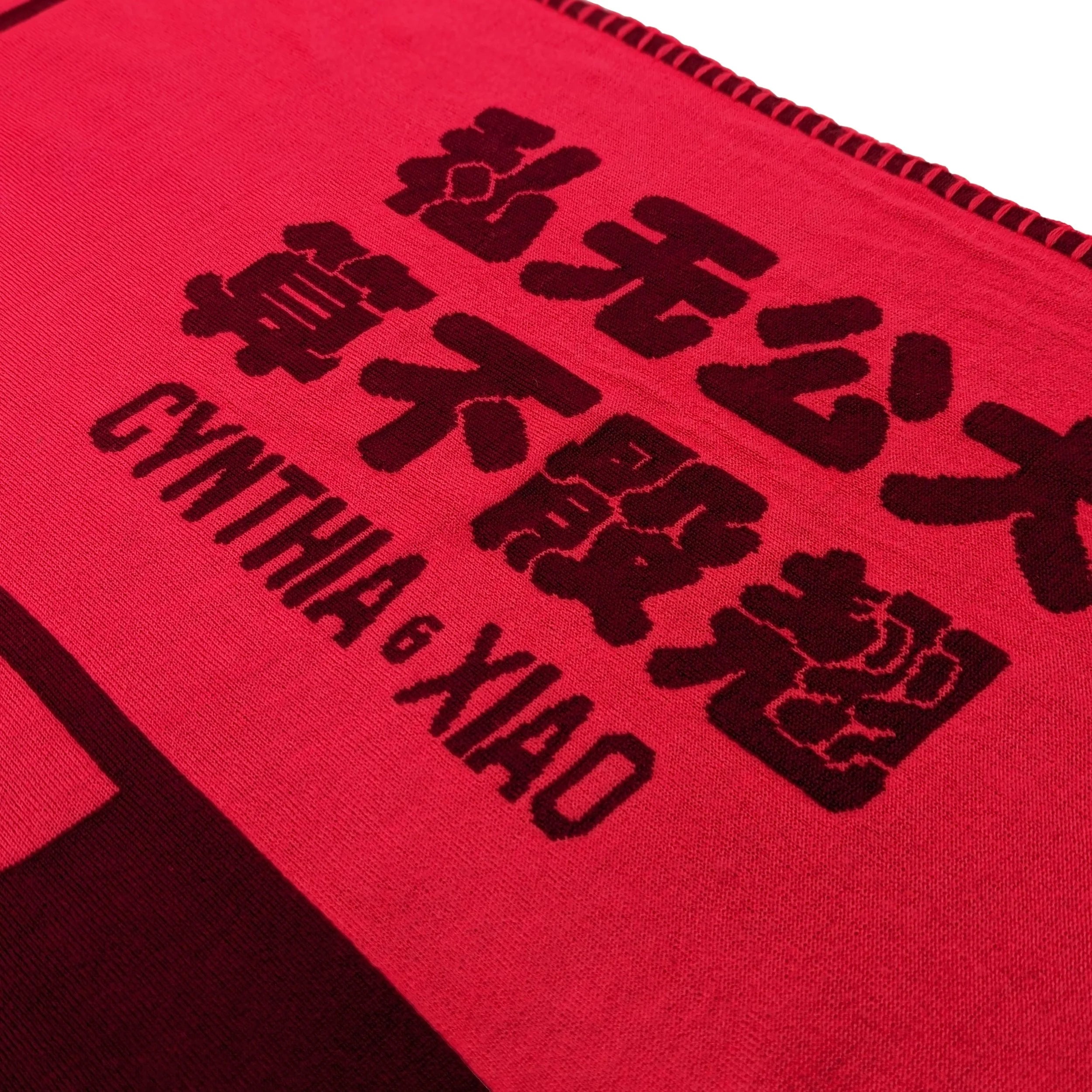 "FISH PRAWN CRAB" KNIT SCARF